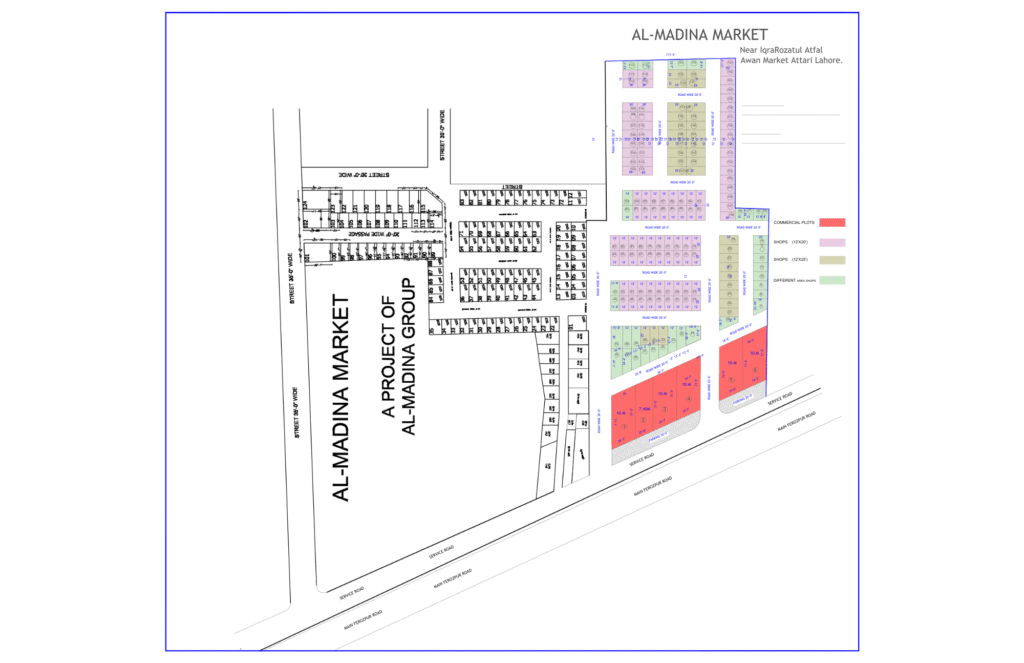 Commercial Plots for Shops for Sale – 12×20 ft (240 sq ft) – Al-Madina Market
